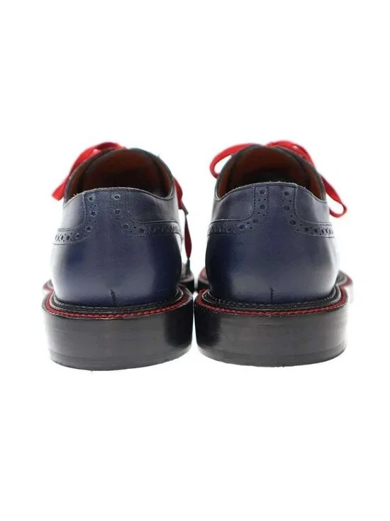 ★SOLD★ Dior Homme 13 SS Wingtip Leather Derby Shoes 3 De060 vjl Navy 41 - Picture 3 of 7